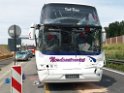 VU Auffahrunfall Reisebus auf LKW A 1 Rich Saarbruecken P47